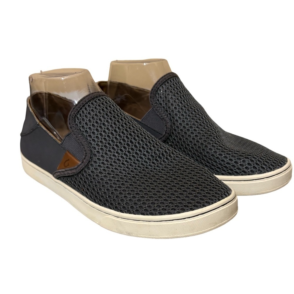 OluKai Pehuea Dark Gray Mesh Slip On Shoes